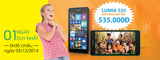 Lumia 535 giá chỉ 535.000đ